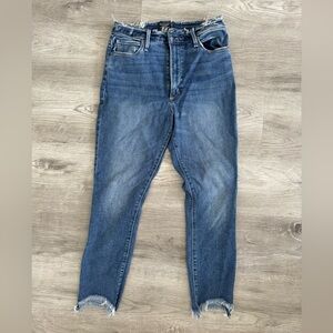 Abercrombie & Fitch Distressed Blue Ankle Jeans
